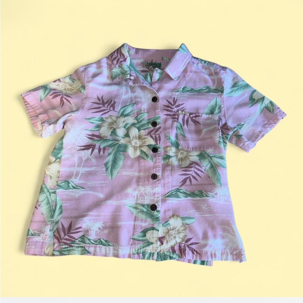 Tahiti Reef Club Pink Button Up Hawaiian Shirt